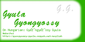 gyula gyongyossy business card